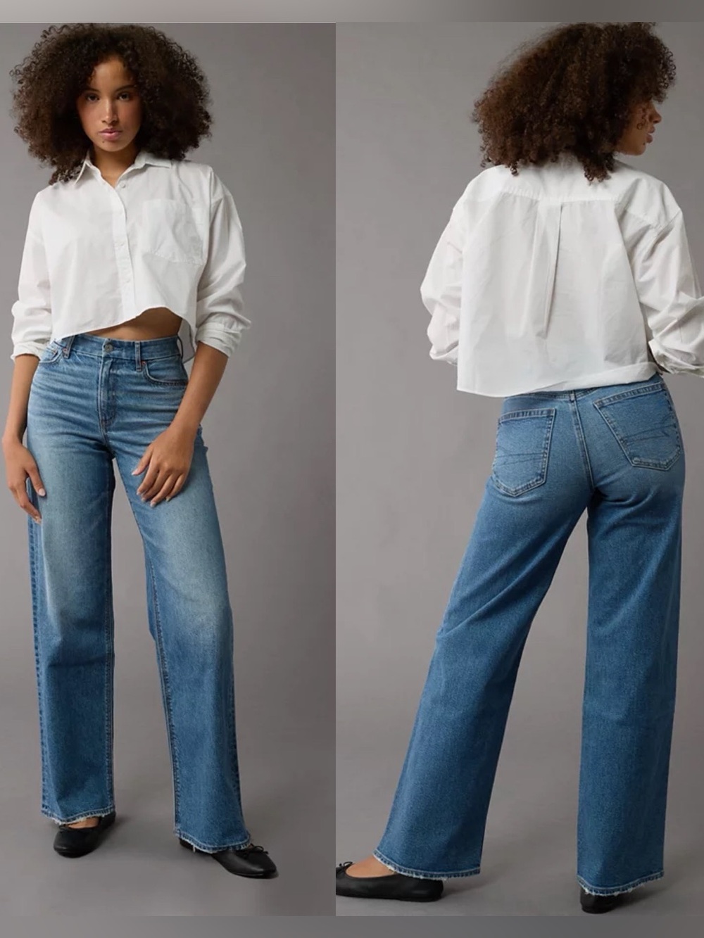 AE Curvy Super High-Waisted Baggy Straight Jean
